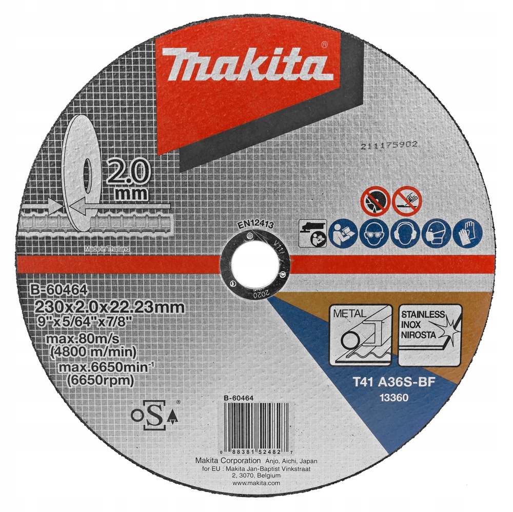 

Makita B-60464 tarcza korundowa do metalu 230mm