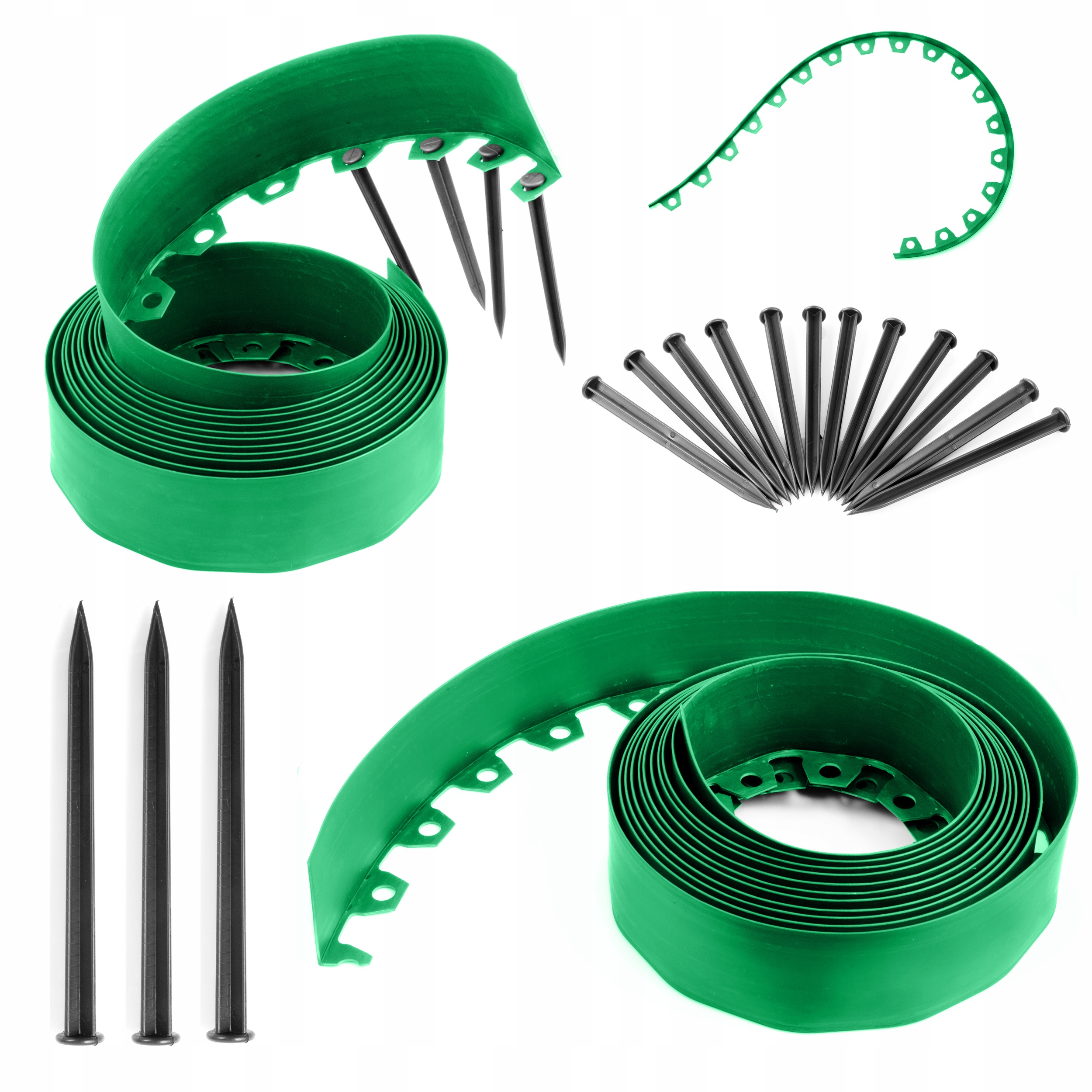 Zahradní Lem Trávníkový Plast 20 m Zelený 10 cm