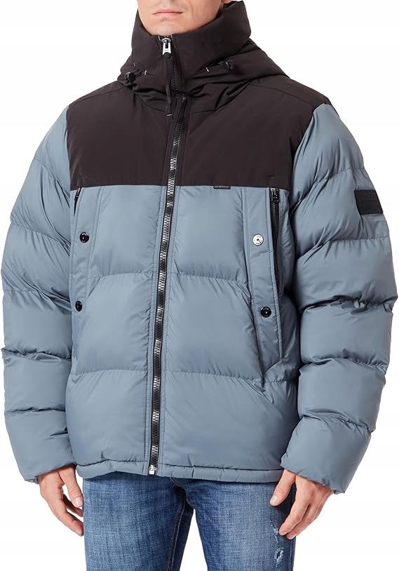 G Star Raw Prošívaná Péřová Bunda S Kapucí Modrá L Jyk