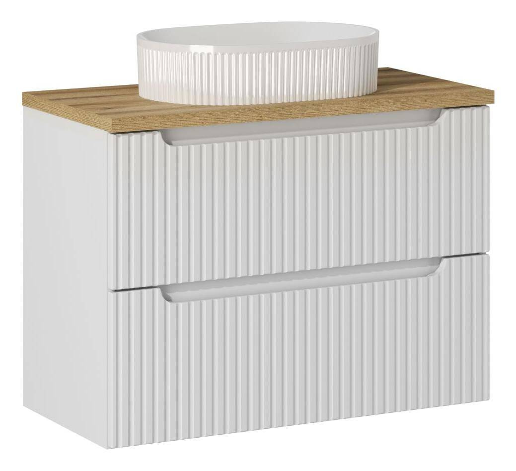 Szafka z blatem oak i umywalką Beyond 80 cm Nova White