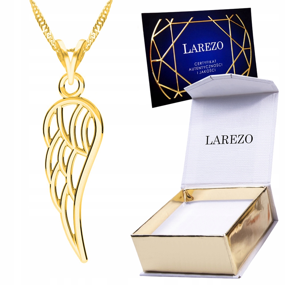 Zlatý náhrdelník 925 s křídlem Ažurové křídlo Pozlacené křídlo 24K