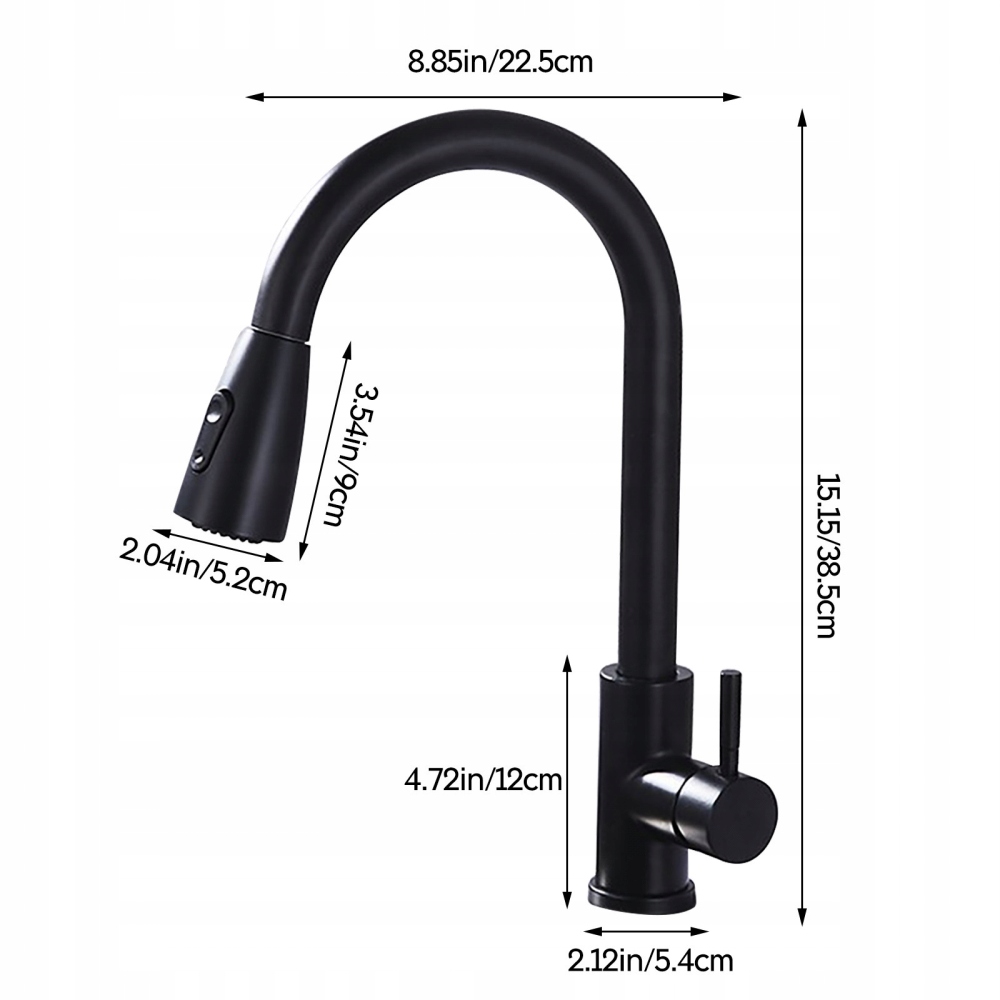 BATERIA KUCHENNA Z ELASTYCZNĄ WYLEWKĄ CZARNA Marka VANWIN