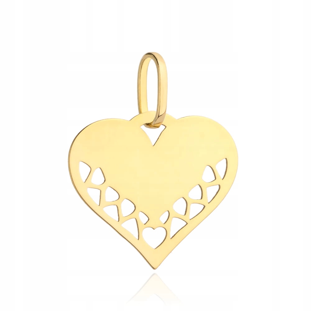Zlatý přívěsek 585 Hladké srdíčko vyřezávaný Plech srdce 0.59 g
