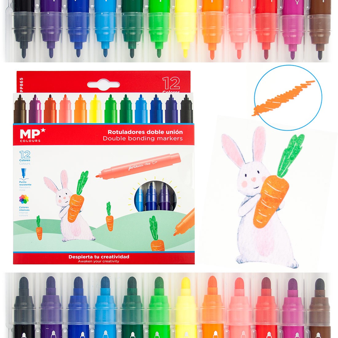 DUO FLAMASTRY PISAKI PODWÓJNE 12 KOLORÓW 2w1 Kod producenta 2528