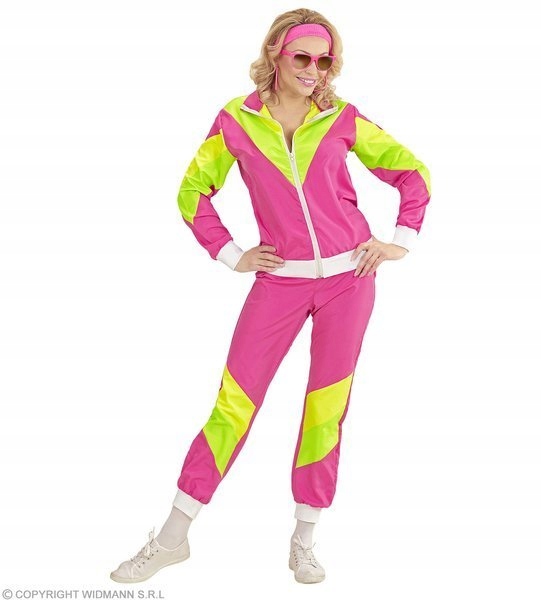 STRÓJ DRESIARA DRES LATA 80 SPORTOWIEC RÓŻOWY M Marka Widmann