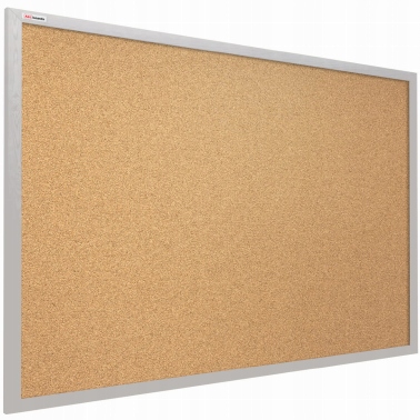 

Szara tablica korkowa 90x60 rama drewno pinezki