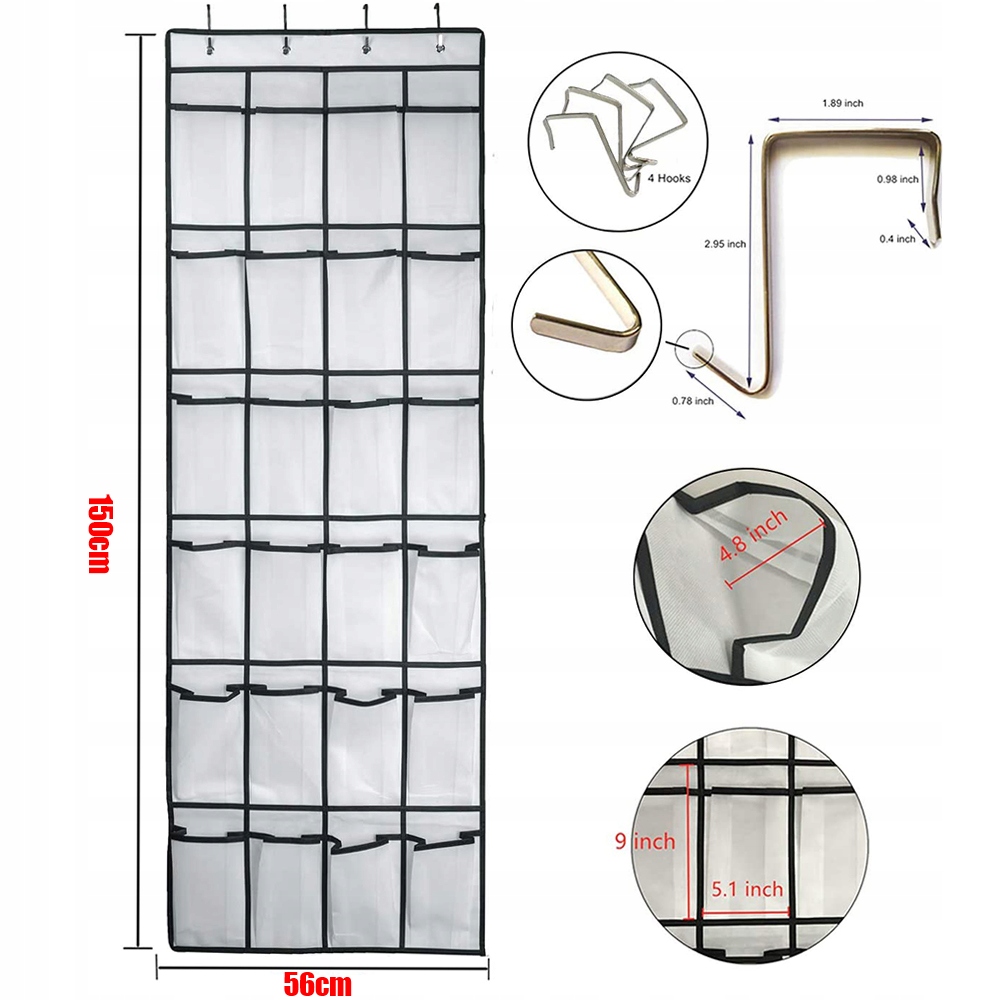 ORGANIZER WISZĄCY WIELOFUNKCYJNA 24 KIESZENI DRZWI EAN (GTIN) 0191491582509