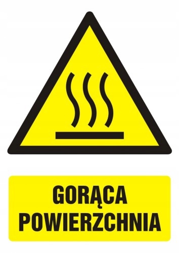 

Gorąca powierzchnia znak folia 5,25x7,4