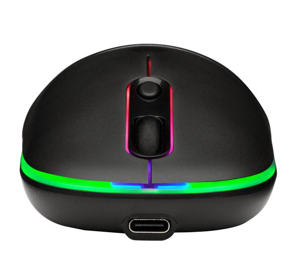 MYSZ BEZPRZEWODOWA REINSTON RGB WBUDOWANY AKUMULATOR USB 2.4 GHZ CZARNA Model KAMY47083