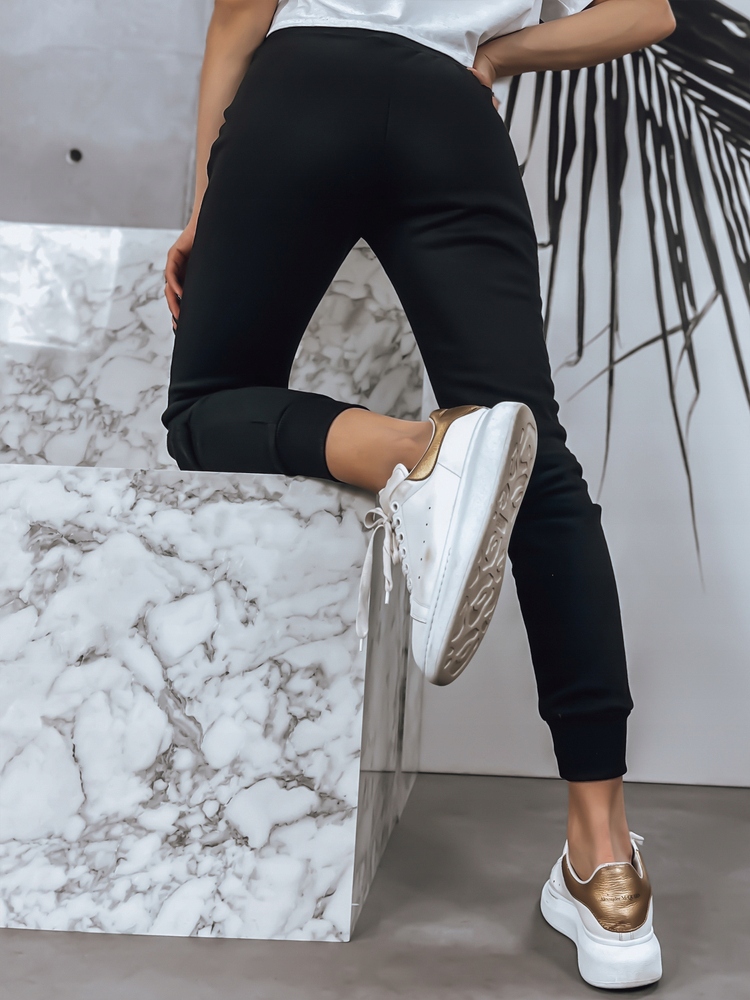 DAMSKIE SPODNIE DRESOWE GŁADKIE roz. S Kolor czarny