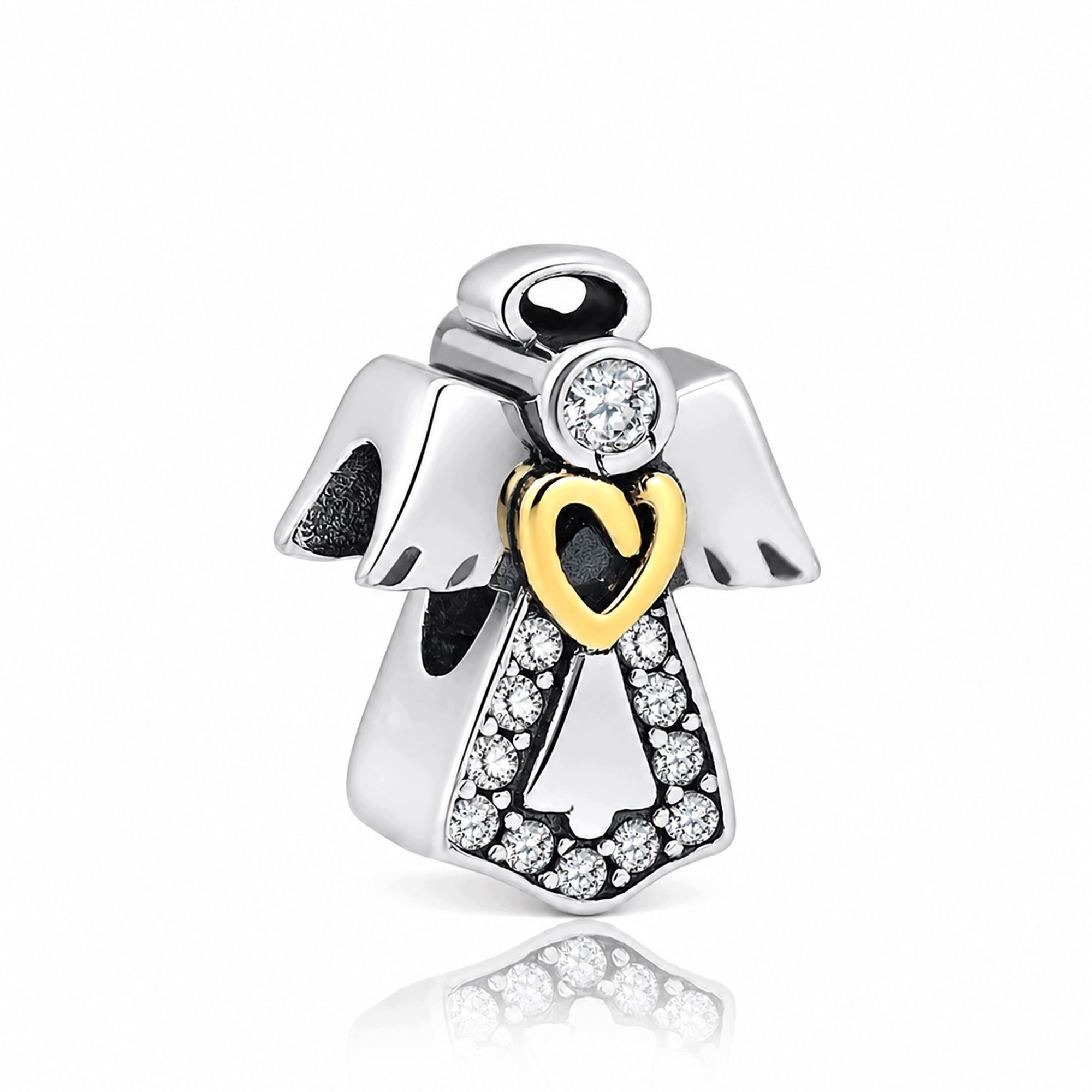 Stříbrný korálek 925 Beads Anděl Zirkony Charms Přívěsek na Náramky