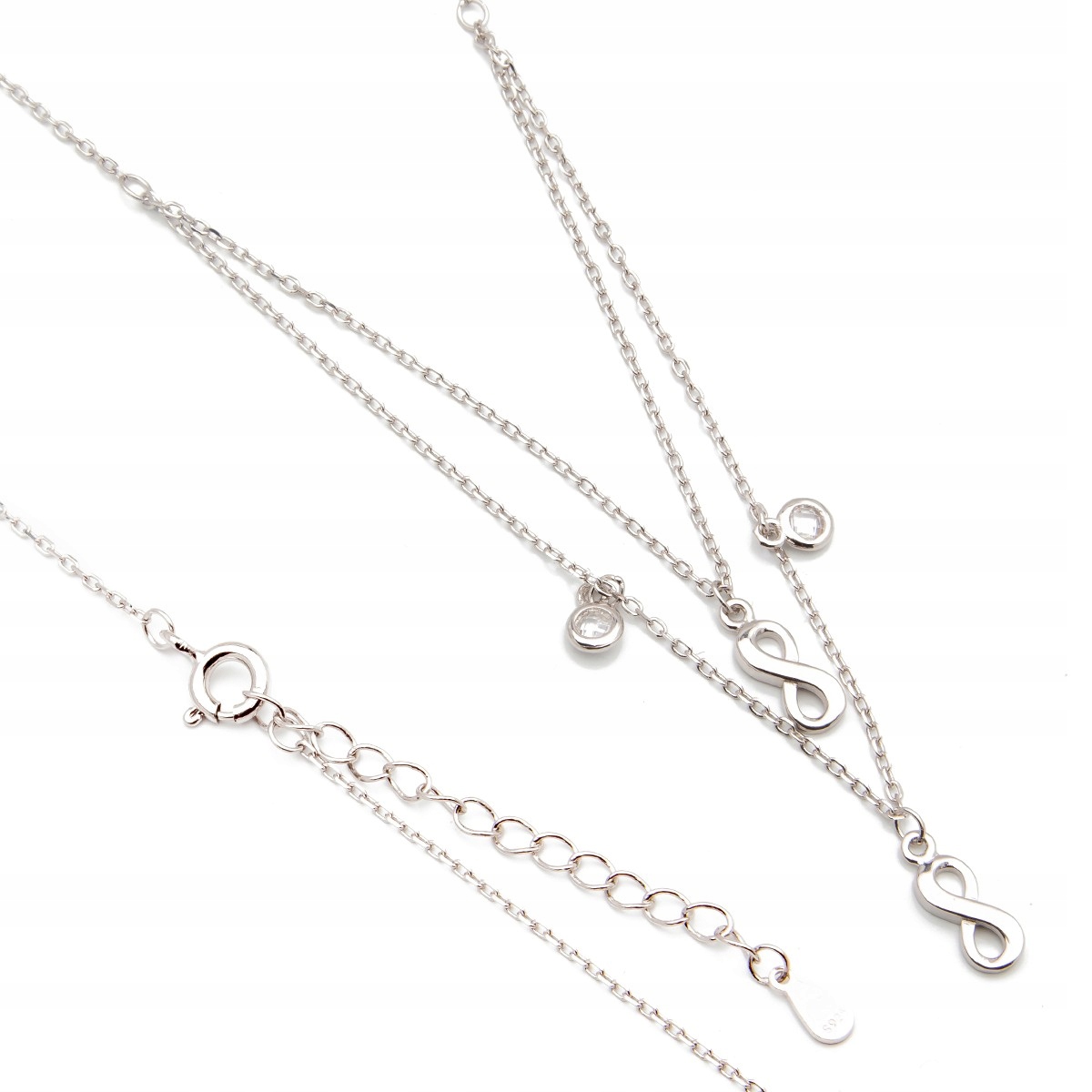 Stříbrný náhrdelník 925 nekonečno zirkony