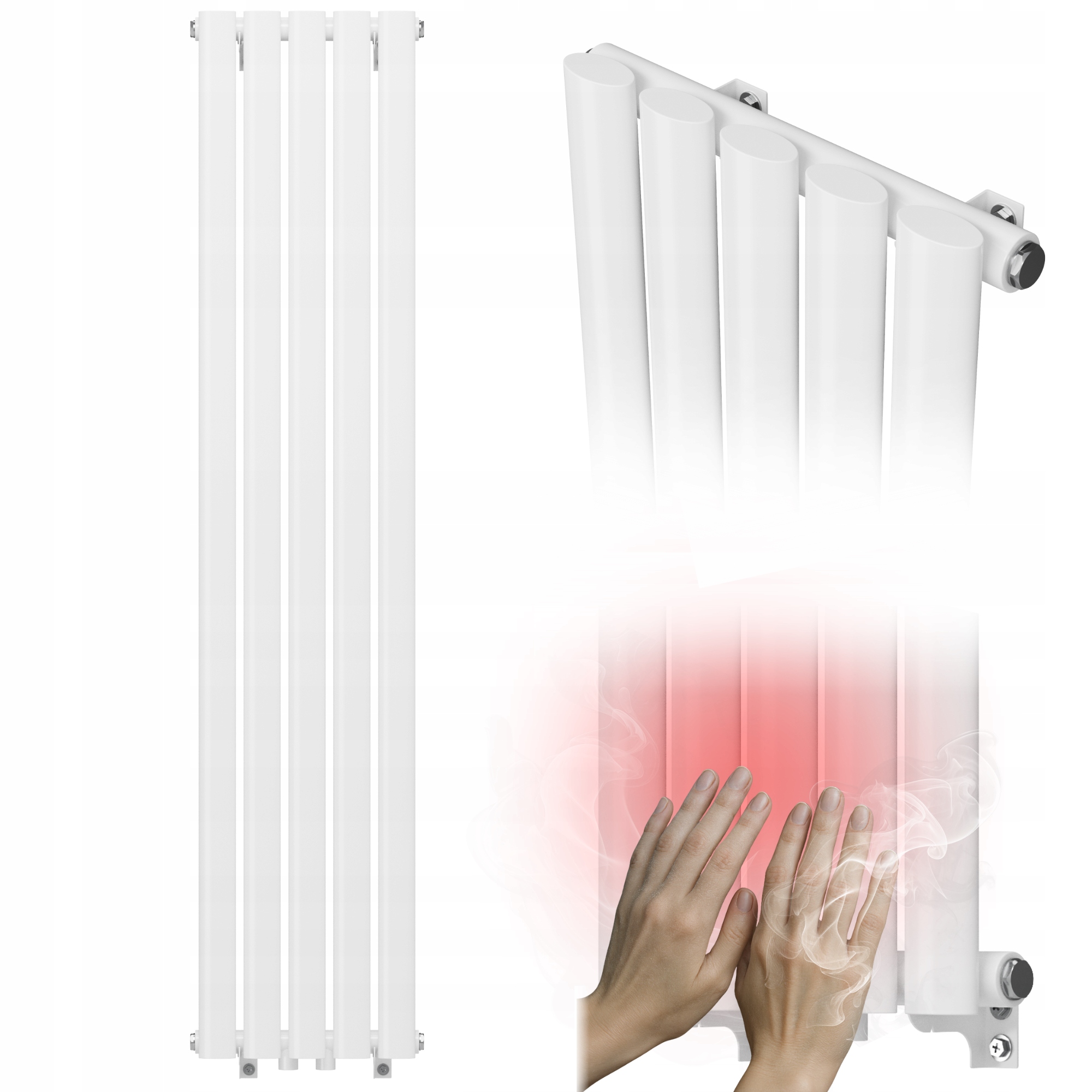 Kúpeľňový radiátor Axis 140x30 biely dekoratívny panelový, vysoký výkon