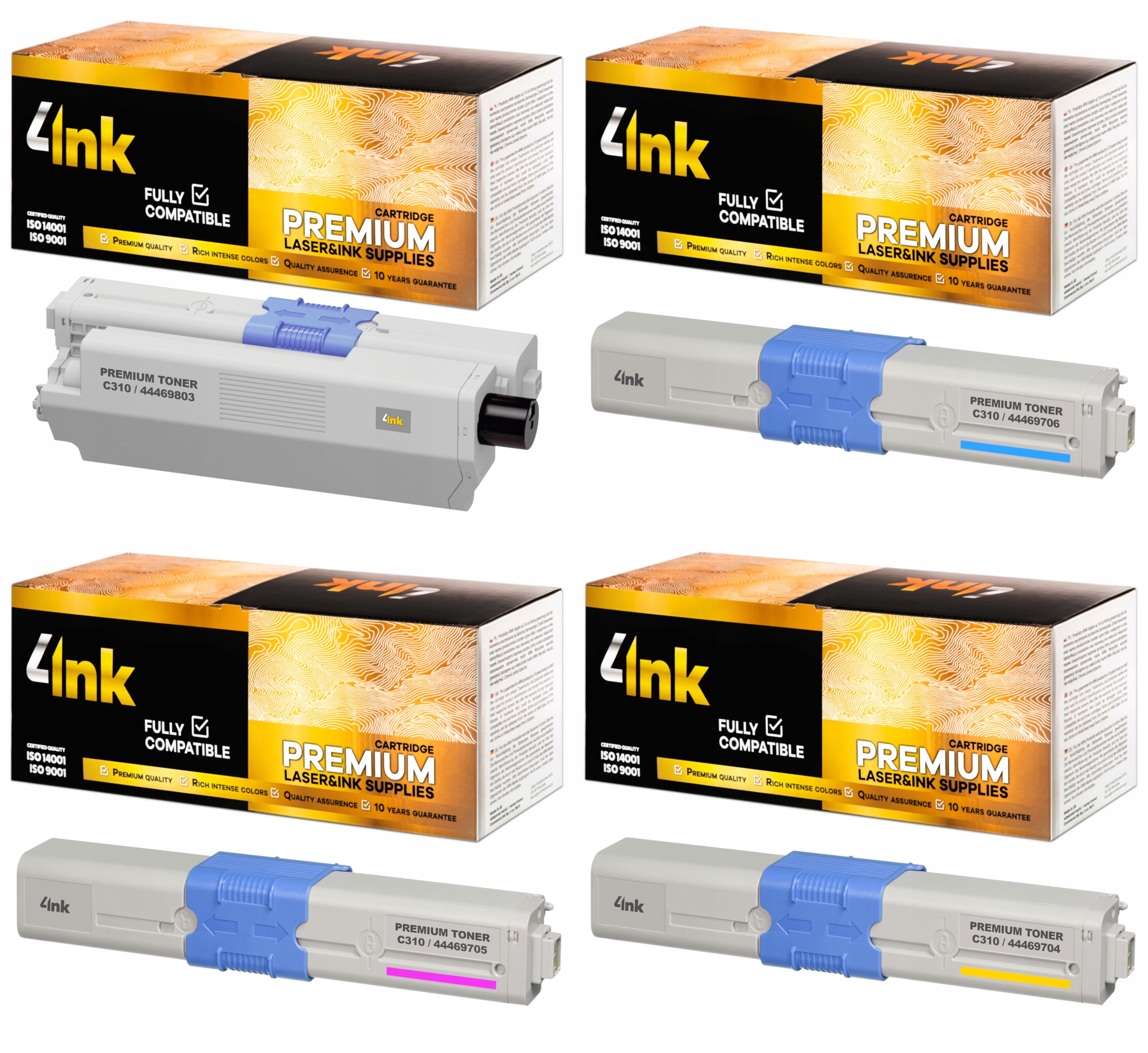 

4x Toner Do Oki C310 C330 C510 MC352 MC362 MC562