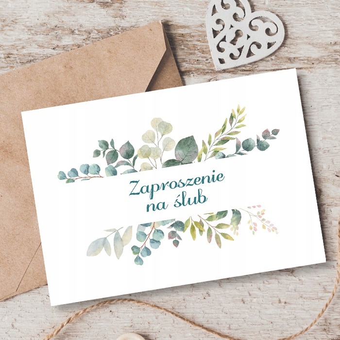 Rustykalne zaproszenia ślubne - gałązki Marka inny