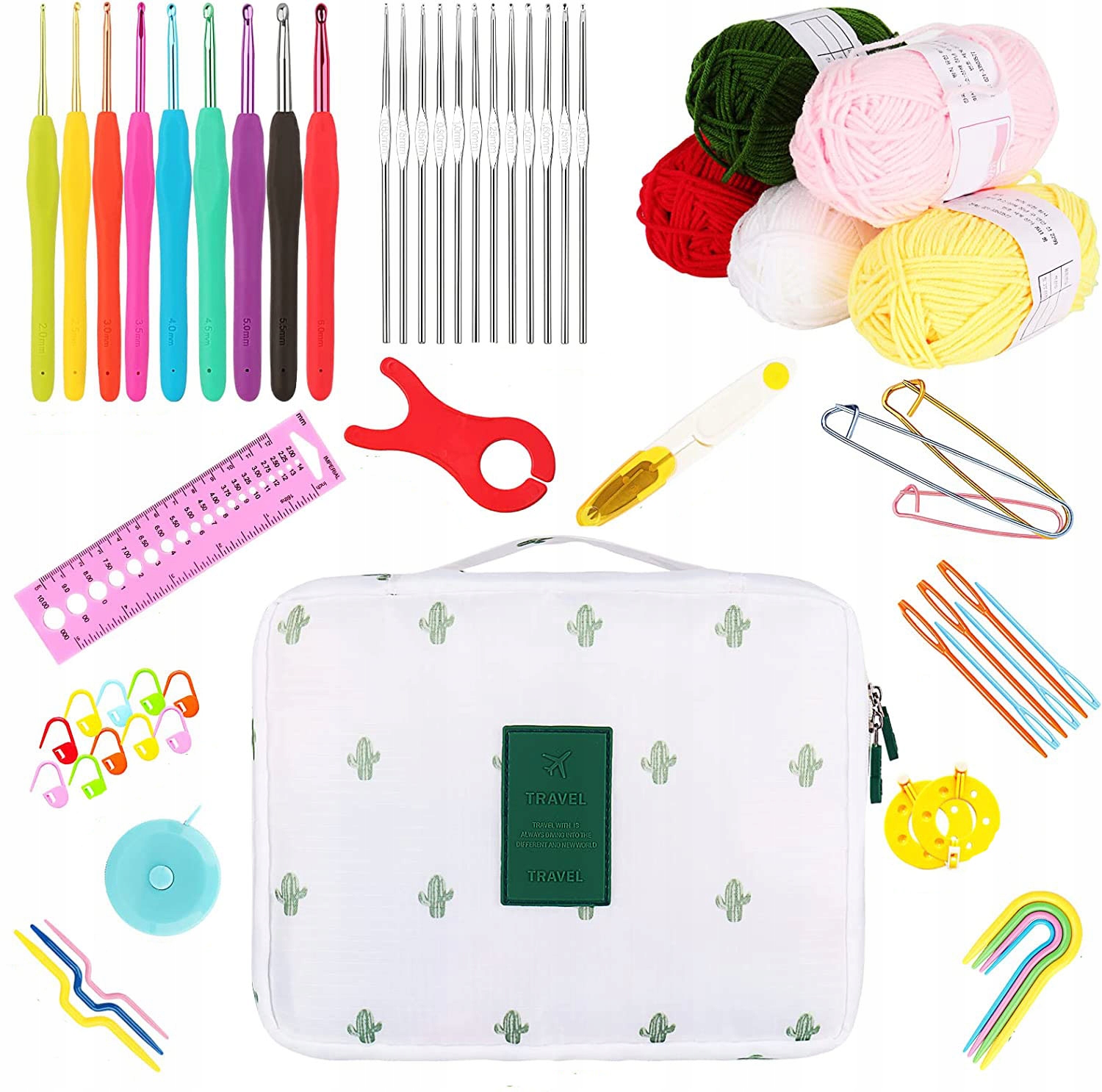 ZESTAW DO SZYDEŁKOWANIA 0,6-6mm SZYDEŁKO ETUI Rodzaj szydełka