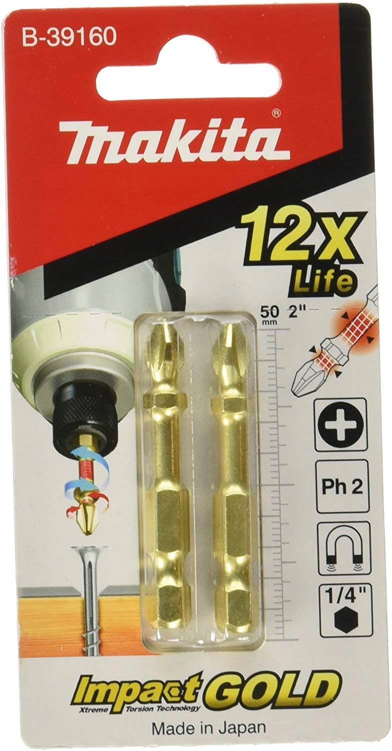 

Makita Bity Udarowe PH2 50MM Impact Gold 2SZT