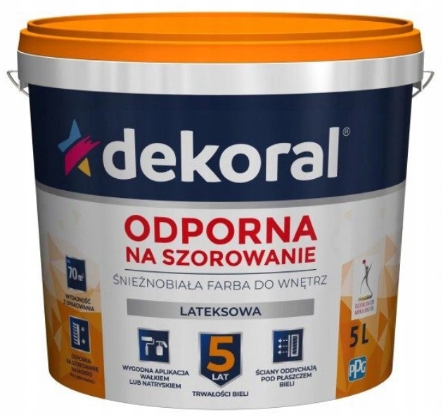 

Dekoral Farba lateksowa Akrylit W biała 5L