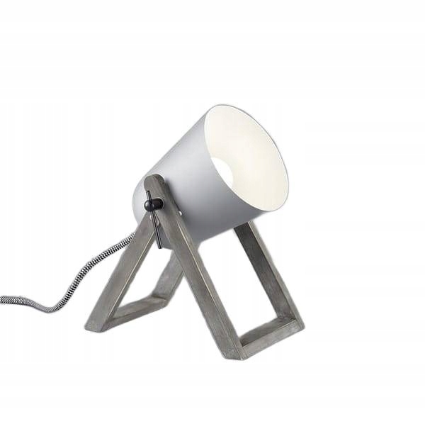 Stolní lampa dřevěná konstrukce bílá Rl