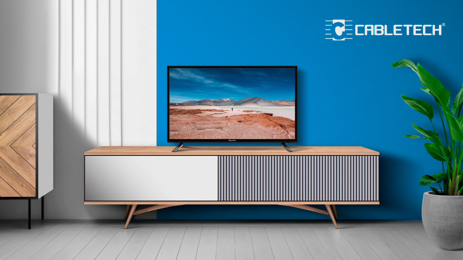 Telewizor Cabletech 32" DVB-T2 H.265 HEVC + Uchwyt na ścianę Model URZ0339.1