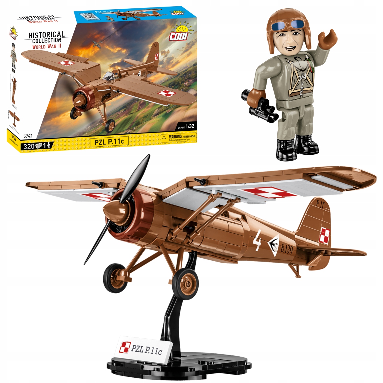 

Klocki Cobi 5742 Polski Samolot Myśliwiec Pzl P11C