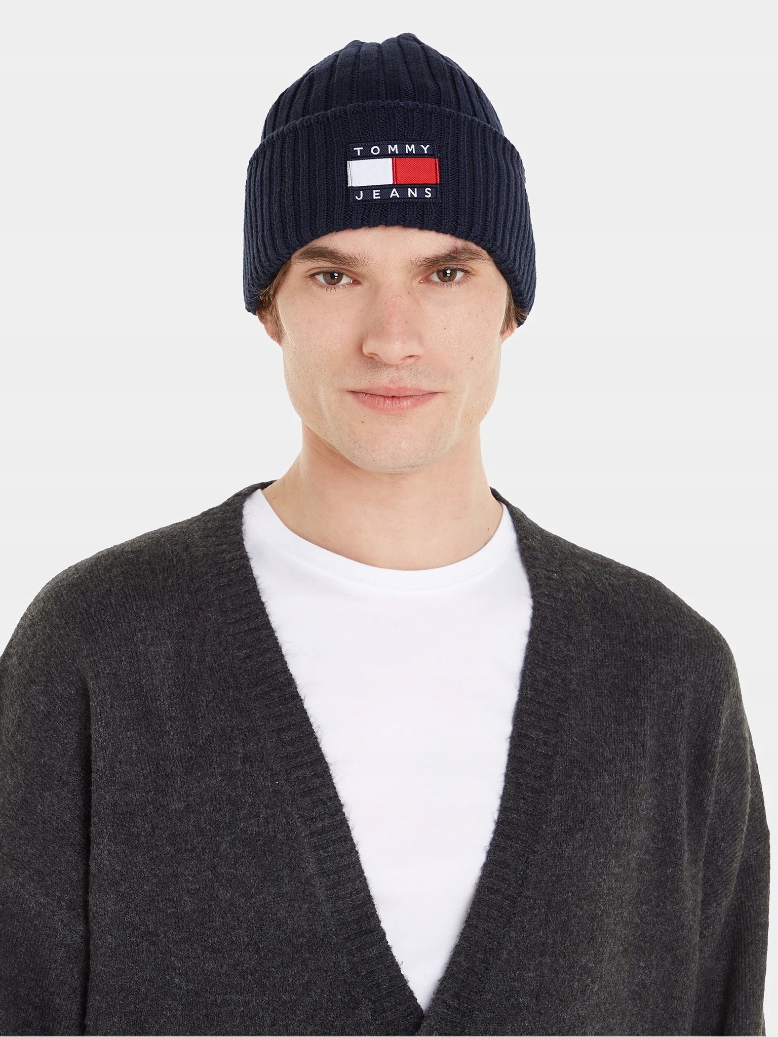 Tommy Jeans Tmavě Modrá Čepice Beanie S Látkovým Logem 2DA