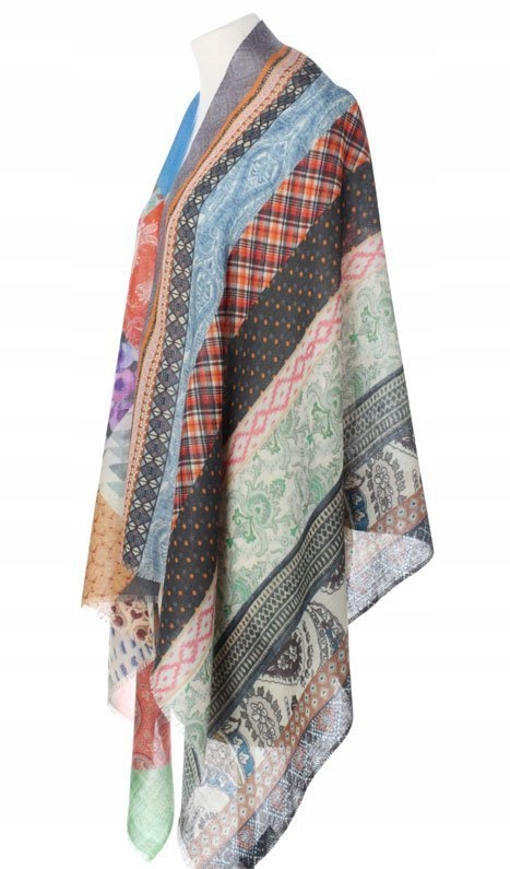 Laura Verdiani Szalik PATCHWORK z wełny i jedwabiu Rodzaj szal