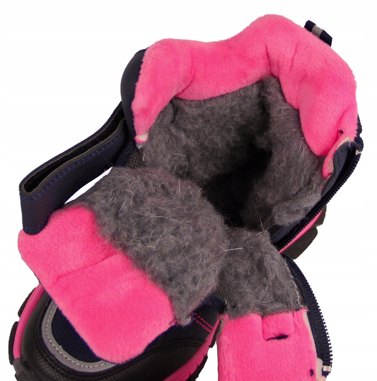 ŚNIEGOWCE DZIEWCZĘCE BUTY OCIEPLANE ZIMOWE WEŁNA FUTERKO RZEPY ODBLASKI 27 Rozmiar (new) 27