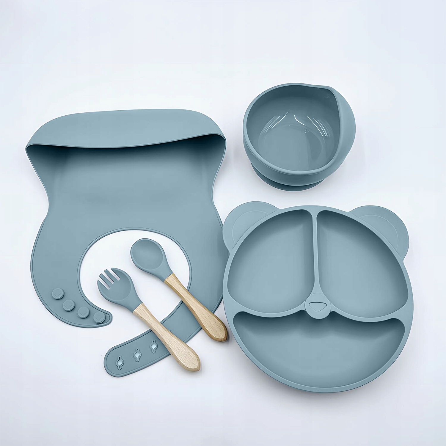 PIERWSZE NACZYNIA ZESTAW DO KARMIENIA DLA DZIECI SILIKONOWE NACZYNIA Marka Ikonka