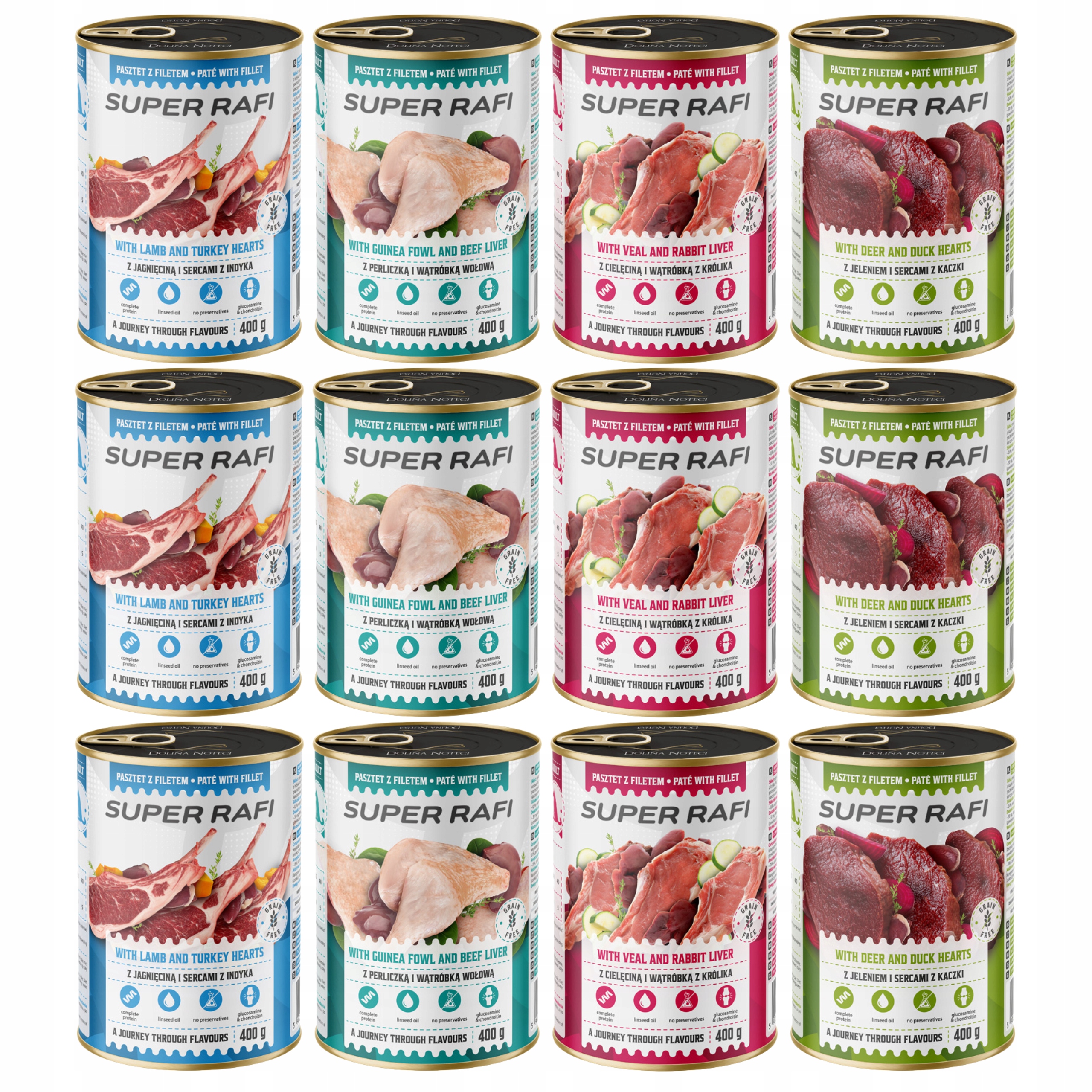 Levně Dolina Noteci Rafi krmivo pro psy mix chutí 12 x 400 g