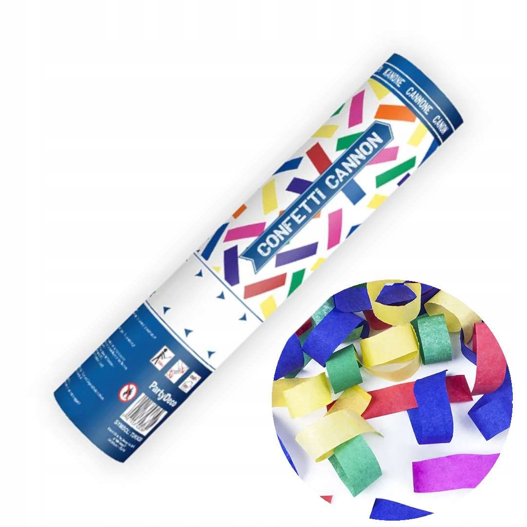 Tuba strzelająca kolorowym KONFETTI papierowe 20cm