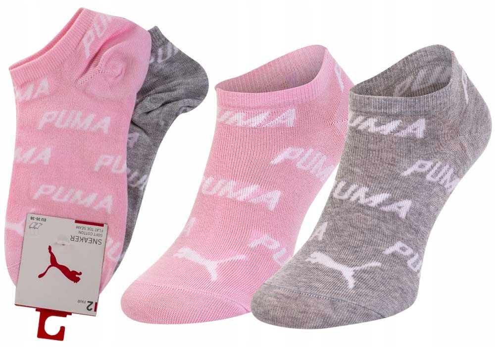 

Puma Skarpetki Stopki 2 Pary Pink/grey Roz: 39-42