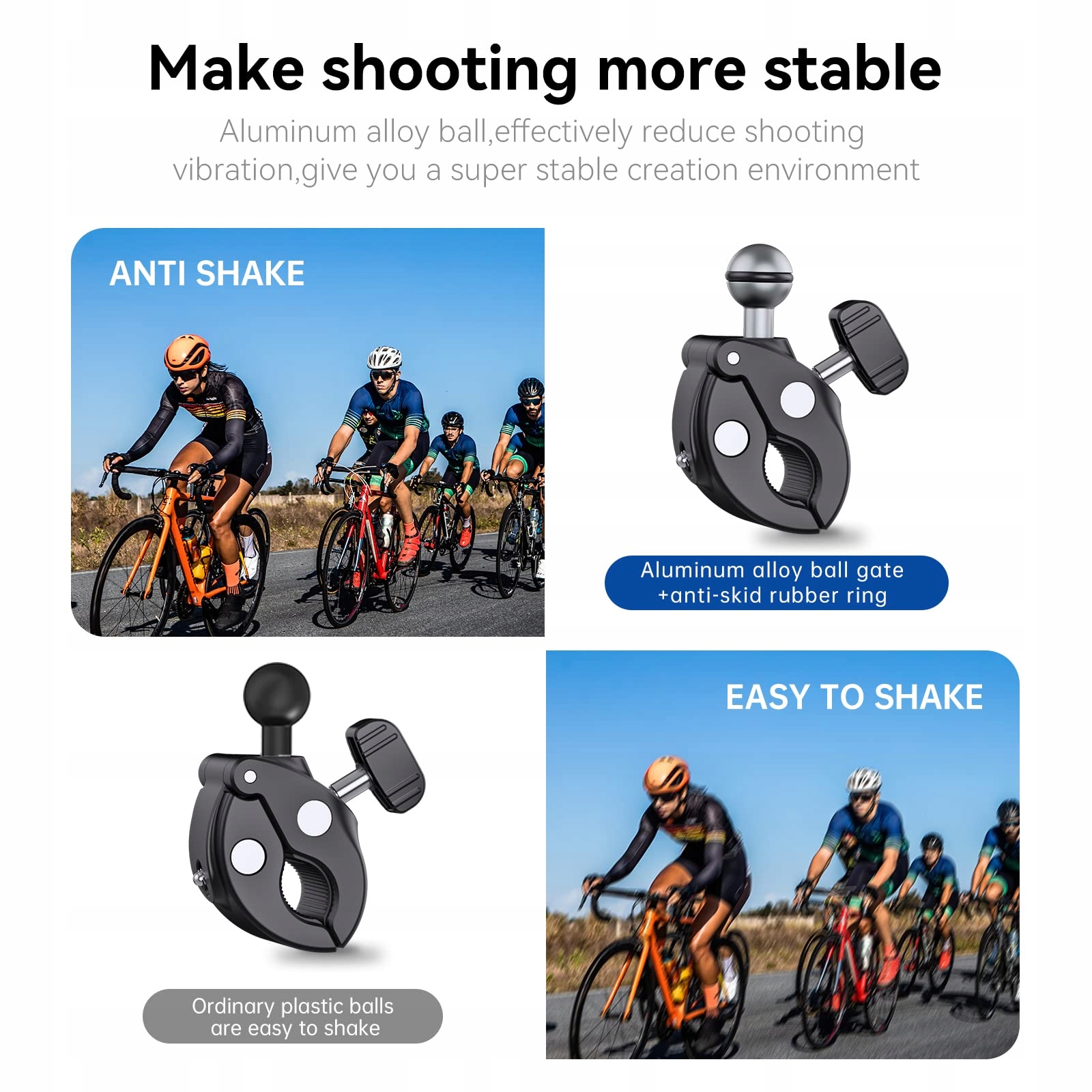 TELESIN Uchwyt Motocyklowy 360° Do Kamer GoPro Insta DJI Canon — miniatura 3