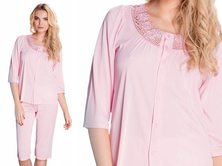 

Piżama Dla Puszystej Na Lato Na Upały Różowa r-58