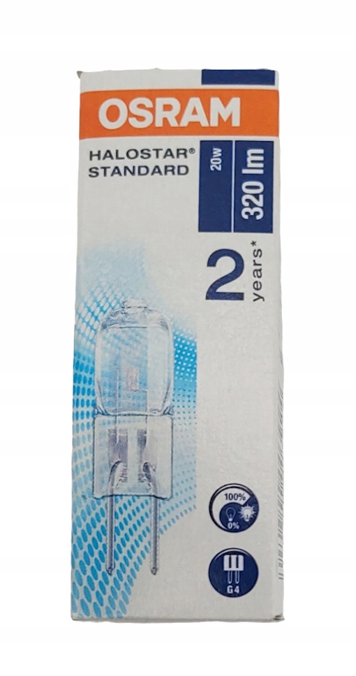 

Żarówka Standard Halostar 20W 12V G4 Clear Osram