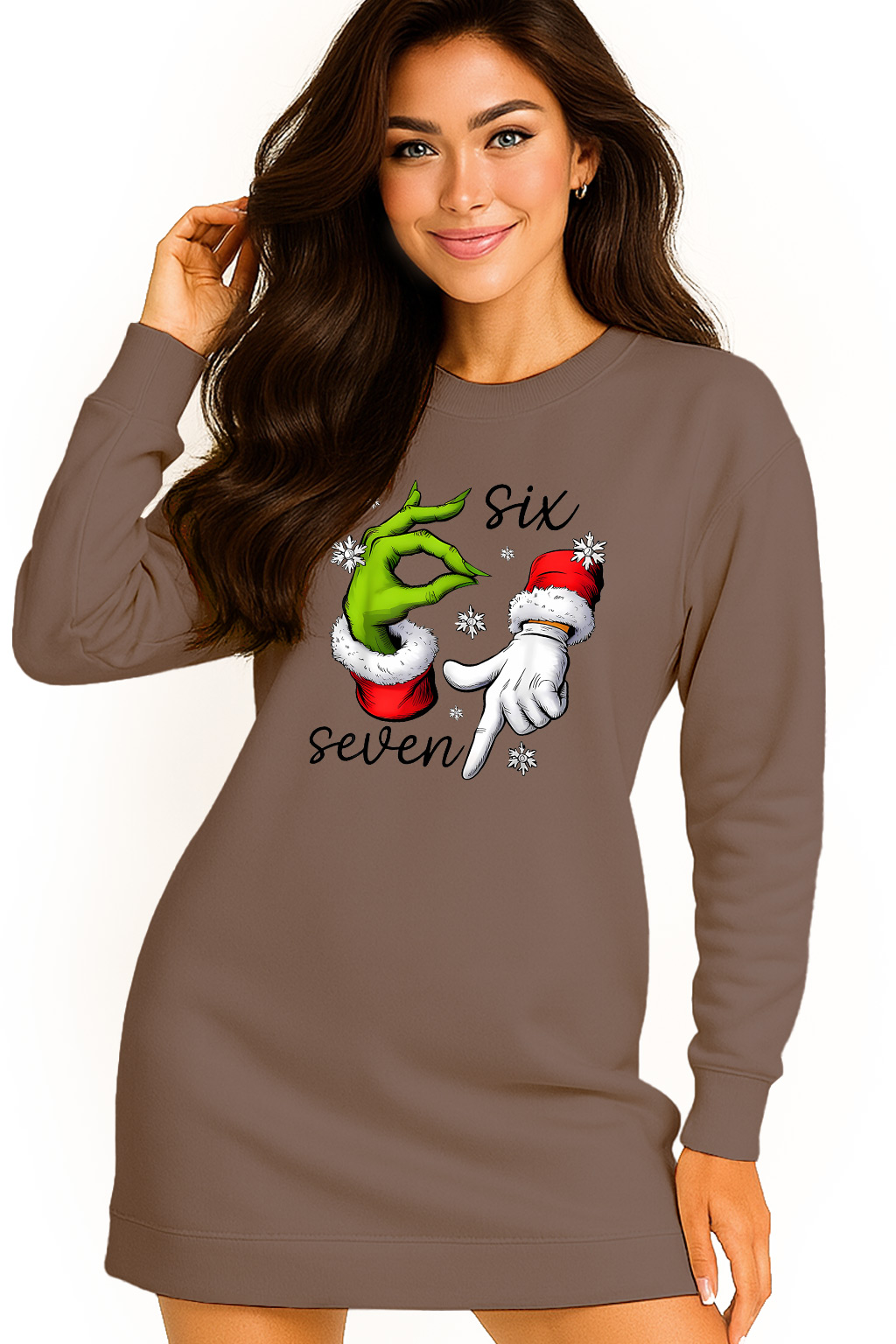 Mikina Vánoční Oversize Šaty Six Seven 67 Grinch Dárek M