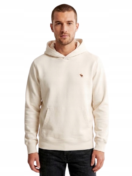 mikina s kapucí Abercrombie&Fitch krémová ecru klokanka hollister L 65€