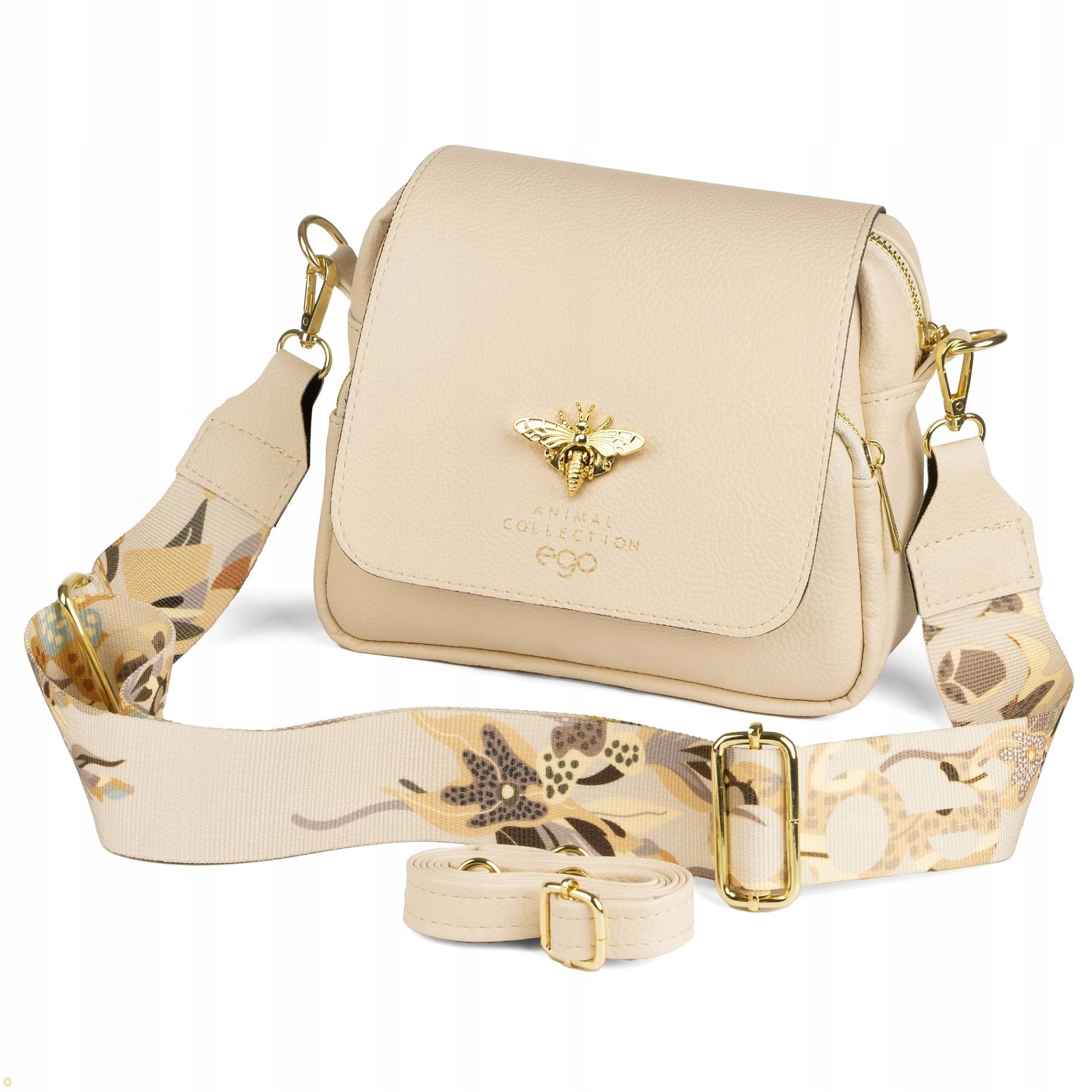 Módní Dámská Kabelka Přes Rameno Ego S Popruhem Přes Rameno A Crossbody, Béžová