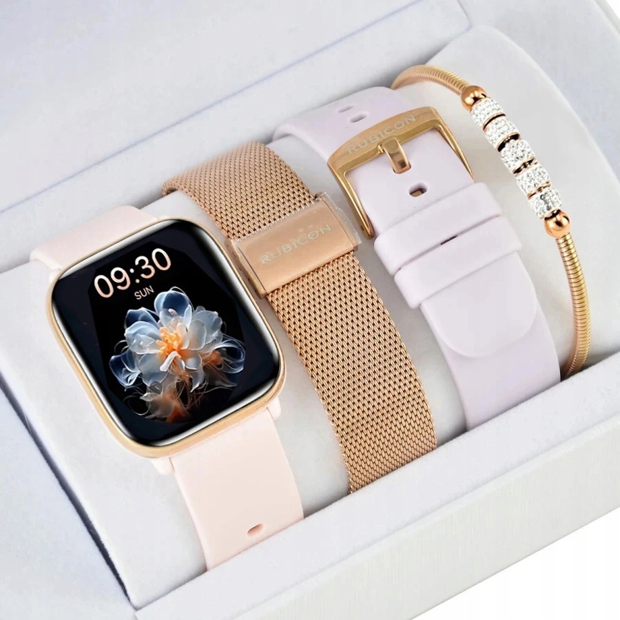 Dámská sada Chytré Hodinky Rubicon S Voláním 3 Řemínky Jako Dárek