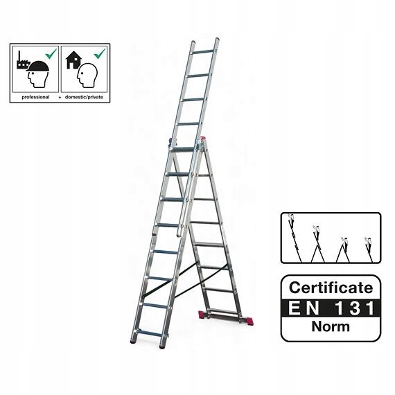 Krause žebřík 3*8 univerzální 225/335/450cm, 12kg, 10.66-3-08-KR