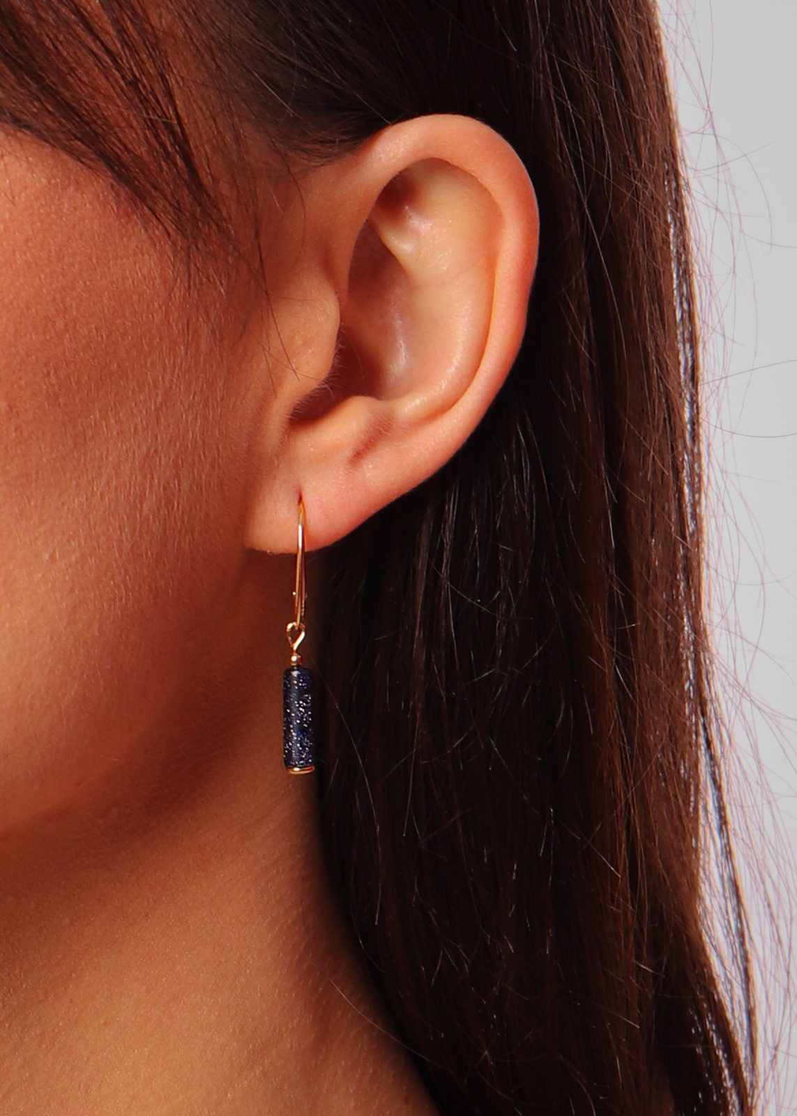 Náušnice pozlacené s kamenem Noc Káhiry