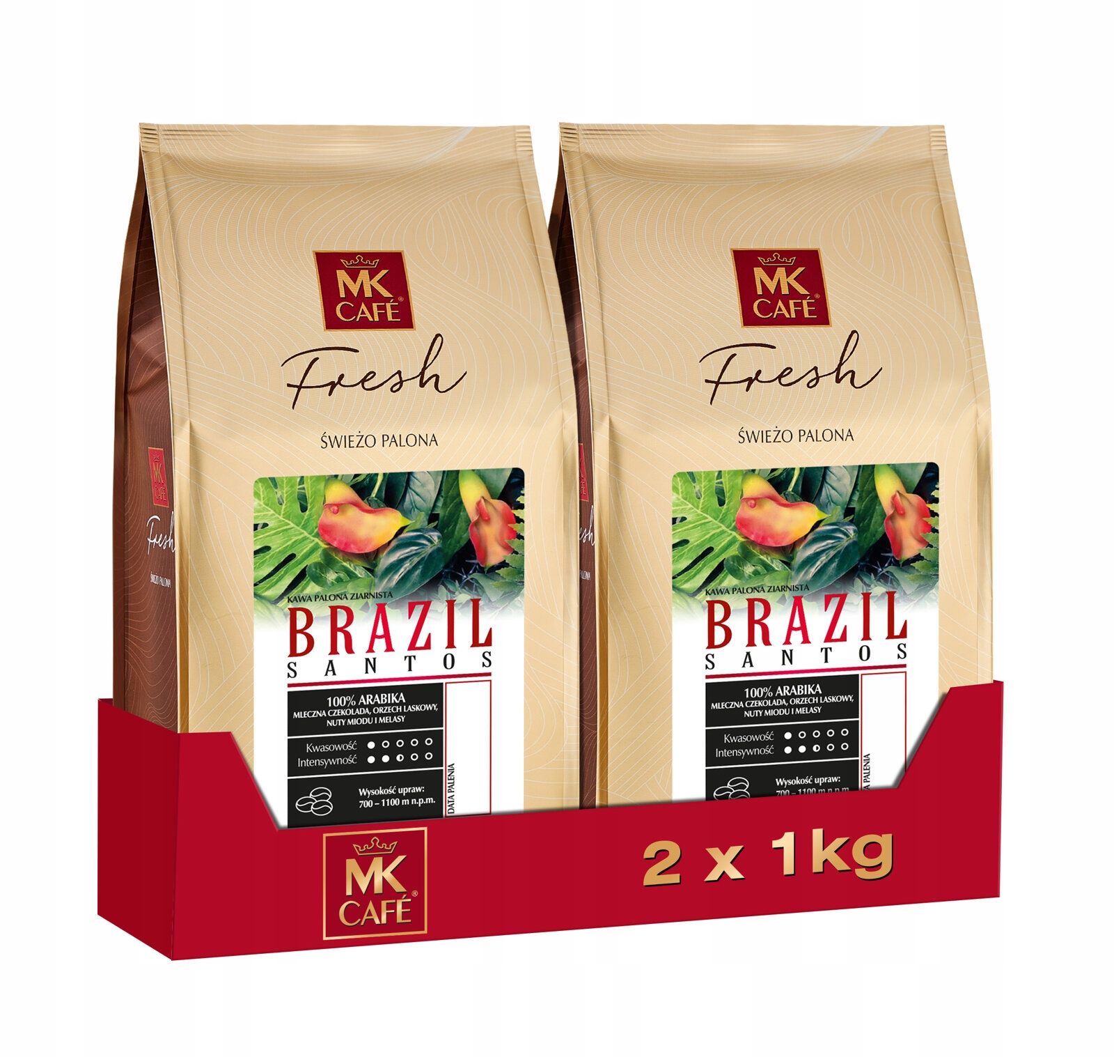 Káva zrnková Mk Cafe Fresh Brazil Santos 2x1 kg
