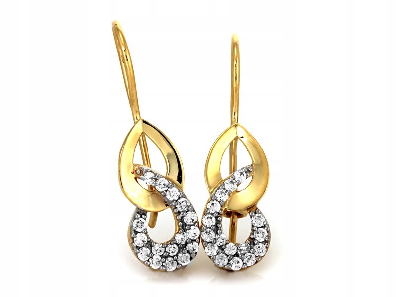 Náušnice ze zlata 585 s zirkony, efektní na velkém biglu jako dárek