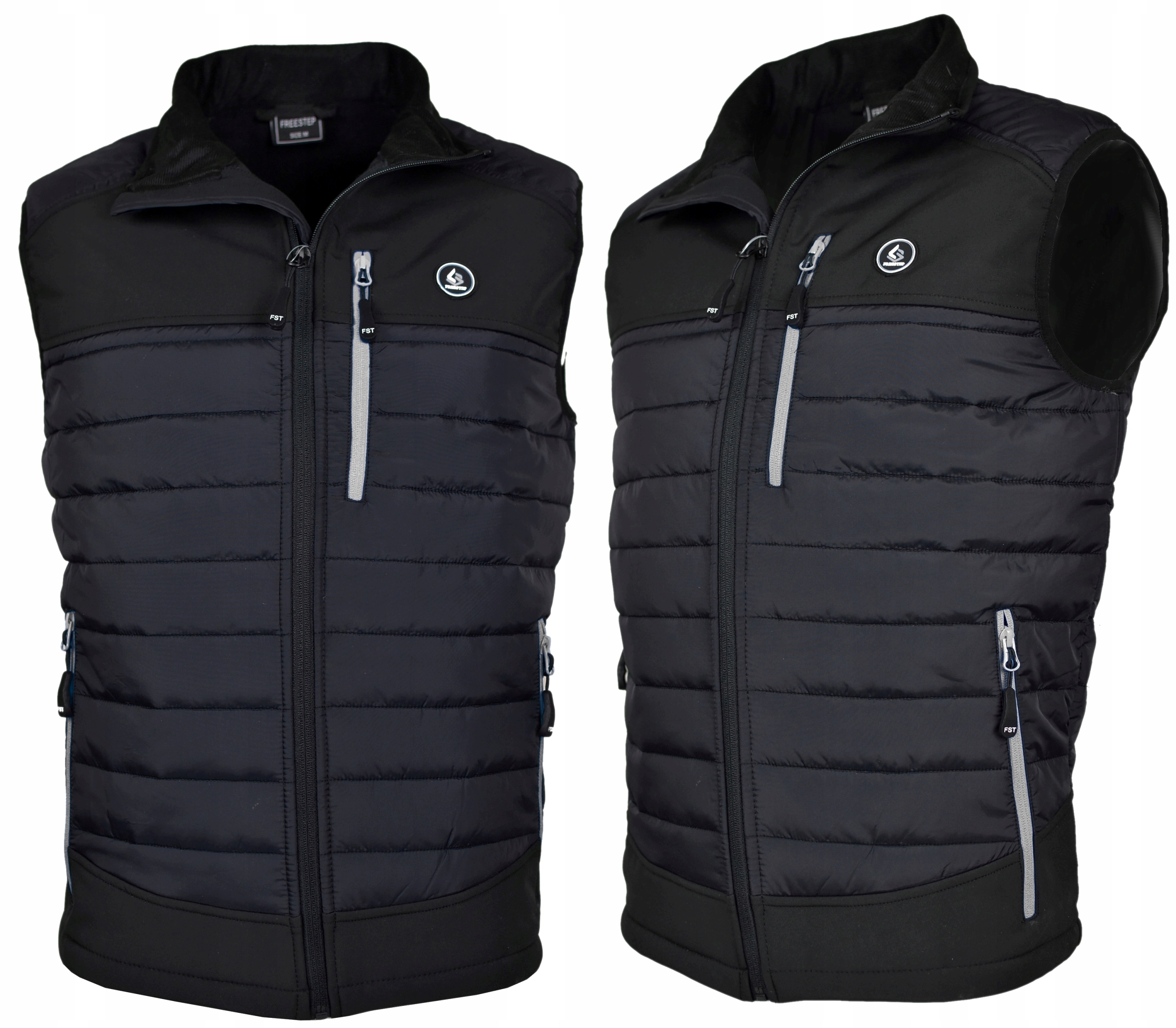 XXL-BEZRĘKAWNIK KAMIZELKA MĘSKA WIOSNA JESIEŃ GREY