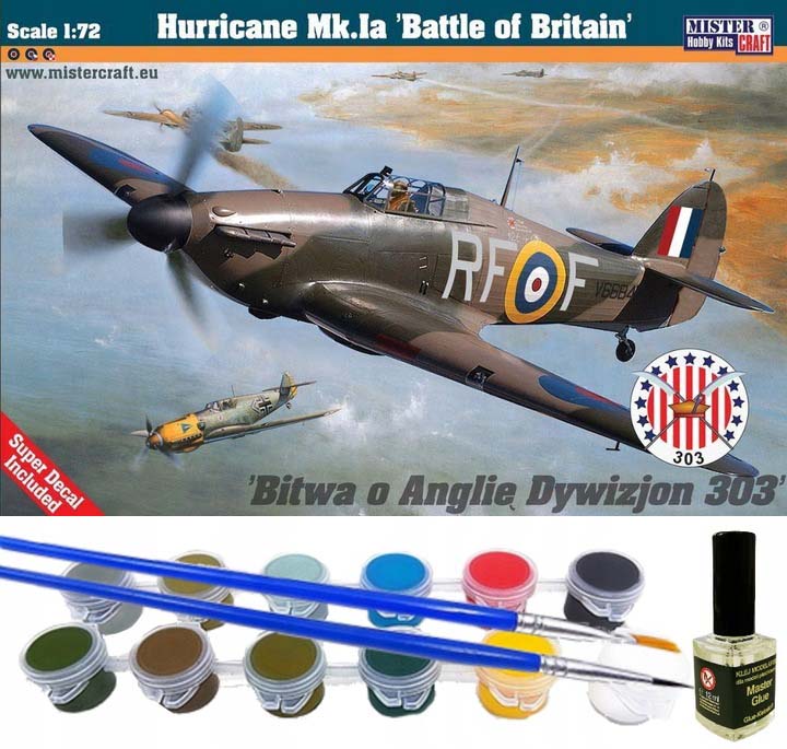 Slepovací letadlo Hurricane Bitva o Angličanskou divizi 303 lepidlo, lepidlo