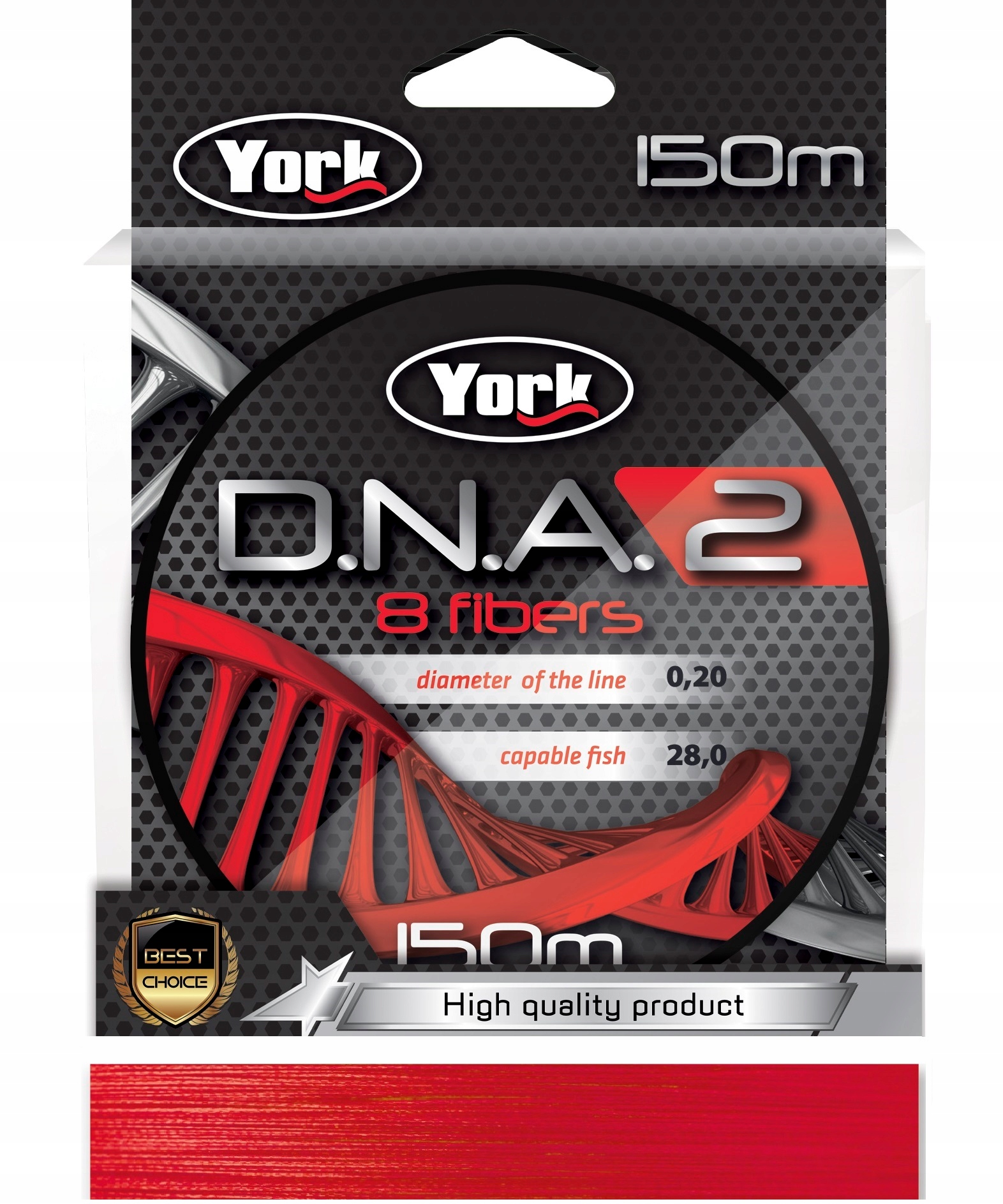 Plecionka York Dna 2 Czerwona 0,20 150M 28KG