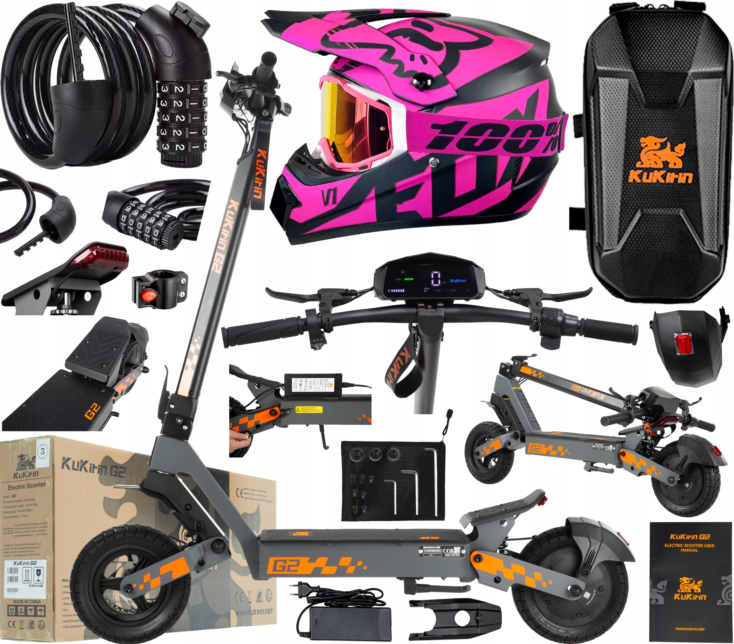 2026 KuKirin G2 elektrická vozidla 800W 45KM/H 48V 15Ah 55KM 10" +Dárek