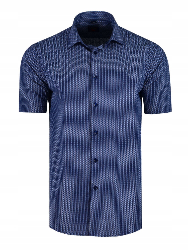 Košile S Modrým Vzorem, Krátký Rukáv, Velká Velikost 52/53