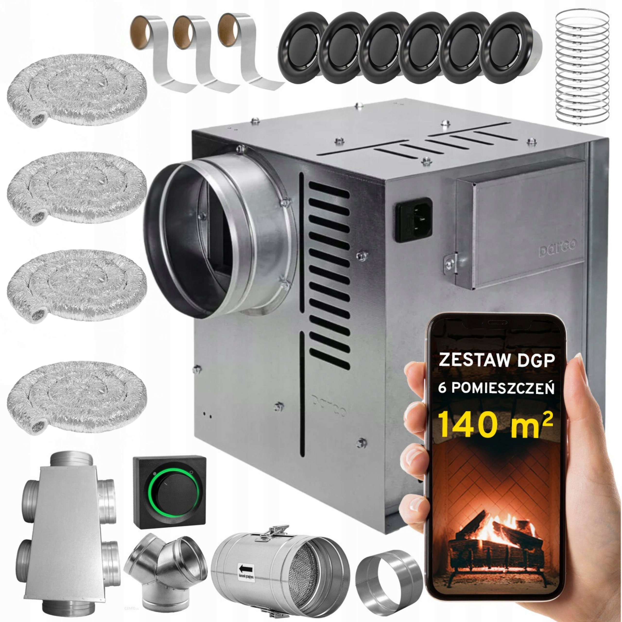 Komínová Turbína Ventilátor Komínový Set Dgp 6 miestností 140 m2