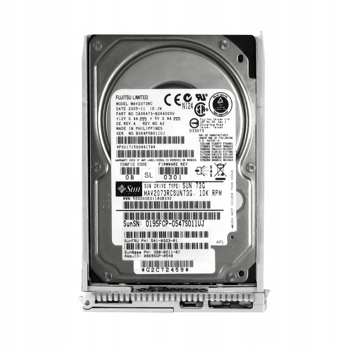 Sun 541-0323-01 73GB 10K 8MB Sas 2.5" MAV2073RCSUN73G